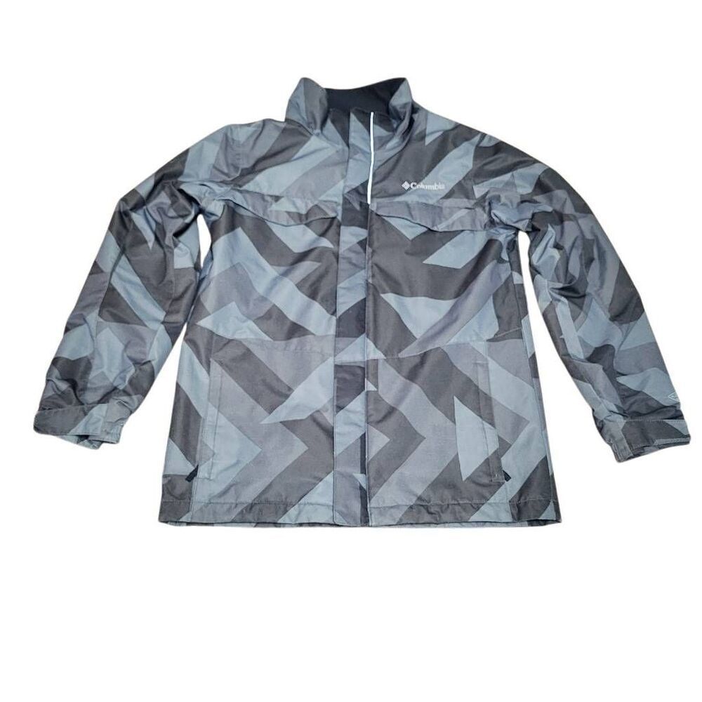 Columbia Jacket Youth Medium 10-12 Gray Geometric Omni Tech Interchange